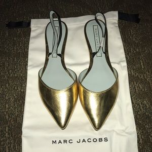 Marc Jacobs Gold Joline Slingback flat EUR 37/US 7